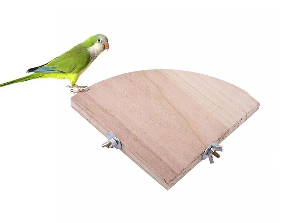 YOUTHINK Bird Platform, Bird Cage Perch Stand Wooden Platform Fan Shape Parrot Stand Small Anminals Playground Cage Accessories for Small Bird Budgie Toy