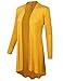 BIADANI Women Long Sleeve Classic Lightweight Open Front Jersey Cardigan, Colmf009_mustard, XX-Large