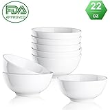 Porcelain bowls Ceramic bowl - 22 Ounce for Cereal, Salad and Desserts, White, Set of 8