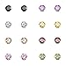 JewelrieShop Lady 8 Pairs Round Square Cuts Stud Earrings, Stainless Steel Cubic Zirconia Rings Set
