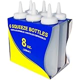 New Star 26115 Plastic Squeeze Bottle, 8-Ounce, Clear, Set of 6