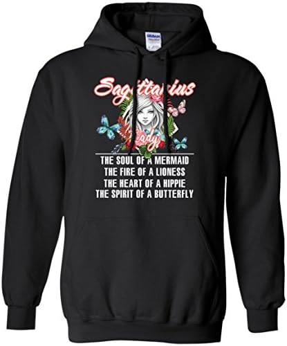 Favorystore Women's Sagittarius Lady The Soul Of a Mermaid The Fire Of a Lioness Shirt - Sagittarius Lady Hoodie For Women