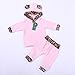 Kashoer 2Pcs Cute Newborn Baby Girls Pink Leopard Hoodie T-shirt Top + Pants Outfits Set (0-3Months, Pink&Leopard) 1