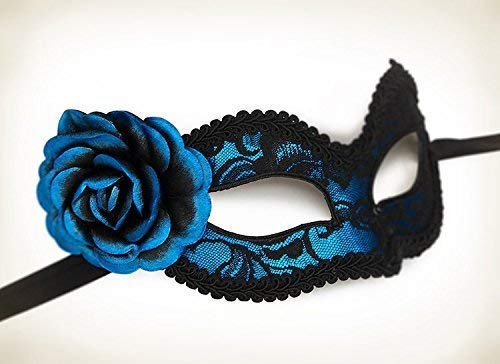 Amazon Com Blue And Black Lace Masquerade Mask Handmade