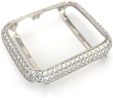 EMJ004 Series 1,2,3 Bling Apple Watch Zirconia Silver White Gold Case Insert Bezel 38/42mm