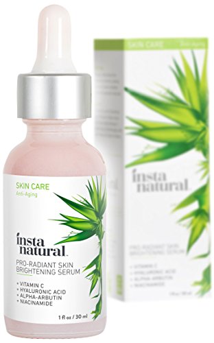 Skin Brightening Serum with Vitamin C - Advanced Antioxidant Serum for Firming Wrinkles, Fine Lines - Lightening Dark Spots, Hyperpigmentation - With Hyaluronic and Niacinamide - InstaNatural - 1oz