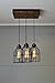 West Ninth Vintage Old Elm Wood Multi Pendant Farmhouse Chandelier - 3 Sockets with Black Cages