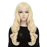 DAOTS Curly Wig Long Wavy Wigs for Women Cosplay Costume, Free Wig Cap and Bobby Pins