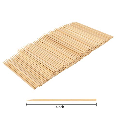 Easytle Natural Bamboo Skewers Sticks for BBQ, Appetizer, Vegetables, Cheese, Fruit, Corn and More Food, 200 Pcs (4 Inch)