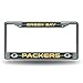 Rico Industries NFL Green Bay Packers Bling Chrome License Plate Frame with Glitter Accent , 6 x 12.25