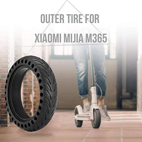 ehua® Pneu Plein Xiaomi Trottinette M365, M365 Pro, Roue Alveolée Dure Anti Crevaison Anti dérapant Increvable Solide 8,5 Pouces Avant/Arrière