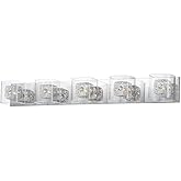 ET2 E22835-18PCPC Gem Modern Clear Crystal/Metal Cubes Bath Vanity Wall Mount with Shade, 5-Light Xenon 200 Total Watts, 5" H