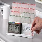 Medcenter Vitamin Organizer with Large Pill Boxes with Talking Alarm Clock