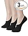 OSABASA Women’s No Show Loafer Socks, Boat Shoe Liners with Non Slip Grip-3Pairs BLACK S (SET3KWMS0379)
