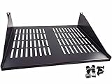 CNAweb 1U 19-Inch Vented Rackmount Equipment Shelf for Cabinet Server Rack 11