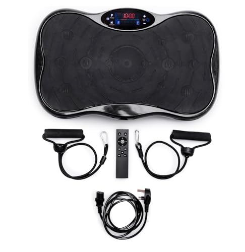 LBOYLOVE® Vibration Plate Exercise Machine，Lymphatic Drainage Machine for Weight Loss For Whole Body Workout, Vibration Fitness Trainer, Compact Designed Power Plate With Resistance Cords