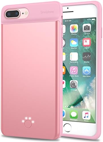 iPhone 7 Plus Battery Case,Smaiphone Ultra Thin Extended Rechargeable Case Battery for 7 Plus / 6Plus / 6s Plus (5.5 inch) with 4000mAh Capacity for Lightning Cable Charged (4000mAh-Rose Gold)