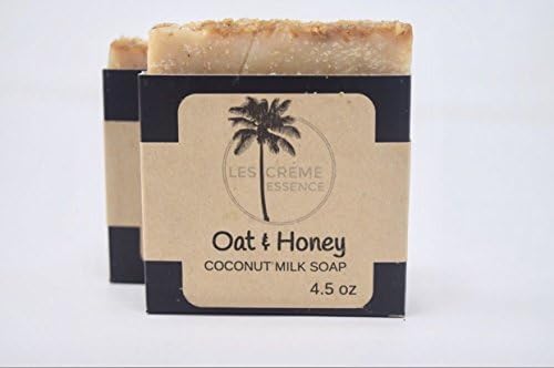Oat + Honey Coconut Milk Soap Bar (set of 3, 4.5oz Bars) Can Be Used as a Face Soap or All Over Body Soap. For Men, Women &amp; Teens. Gentle Exfoliating Soap.