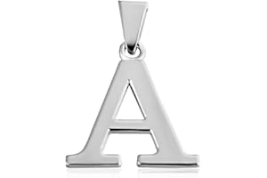 Claddagh Gold .925 Sterling Silver Initial Pendant Charm – Personalized Alphabet Letter Jewelry in 0.80mm or 0.55mm Block Font