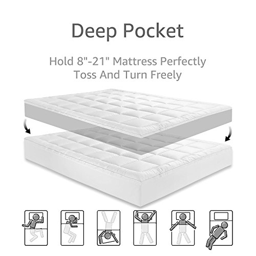 image for witone Mattress Pad Queen Size 400TC Cotton Top 3M Water Resistant Hyp