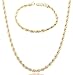 JOTW Goldtone 6mm 24 Inch Rope Chain Necklace with a Matching 8 Inch Bracelet Jewelry Set (P-271 + p-273)