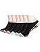 Womens Low Cut Thin Cotton Socks No Show 6 Pairs Casual Sock Black