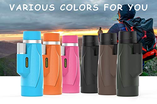 Emarth Hawkeye Monocular 8x42 High Power Bak4 FMC Compact Telescope for Hunting Boating Wildlife Pink