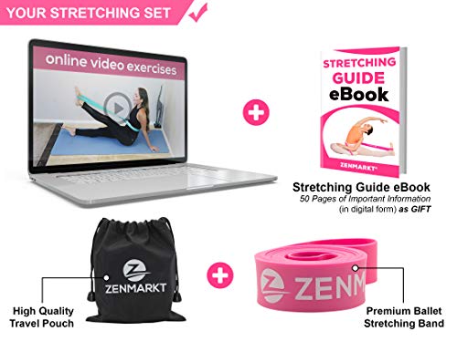 Stretch Bands for Dancers and Gymnasts - Exercise Bands for Dance, Ballet, Gymnastics, Cheerleading, Pilates Training Stretching Band Dance Stretch Bands for Flexibility Ballet Barre E-Book (Pink)
