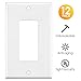 Outlet Covers, 12 Pack Light Switch Cover Electric 1 Gang White Wall Plates GFCIs Receptacle Wallplate, Standard Size, Polycarbonate