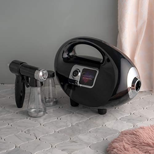 Fascination Spray Tan Machine System with Vani-T Luxury Airbrush Tanning Solution Sunless Pro Kit Bundle with Disposable Spa Feet and Black Pop Up Tent