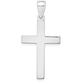 Sonia Jewels Solid 14k White Gold Cross Pendant Charm 24mm
