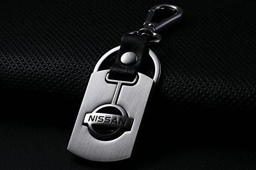 Automotiva Nissan Black/Matte Steel Style Featured Brand Logo Keyring Keyfob Nissan Micra, Pathfinder, Note, X-Trail, GT-R, Qashqai, Leaf, 370z