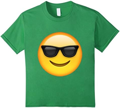 Kids Funny Sunglasses Emoji Happy Smile Cool Shades Face T-Shirt 10 Grass