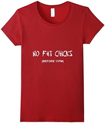 Women's No Fat Chicks T Shirt Medium Cranberry