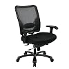 SPACE Seating Big and Tall AirGrid Back and Padded Mesh Seat, Adjustable Arms, Gunmetal Finish Base Ergonomic Managers…