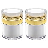 White and Gold Airless Jar - 1 oz / 30 ml (2 pack)