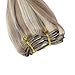 Sunny 14inch Clip in Blonde Hair Extensions Human Hair Dark Ash Blonde Highlight Bleach Blonde 7 pieces 120G Remy Human Hair Extensions Clip in Full Head