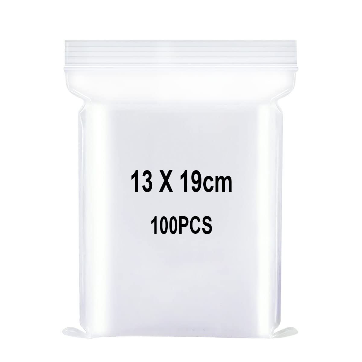 Resealable Clear Plastic Bags, Sealed Bag, Storage Bag, Press Seal Bags, Thickening and Durable, Apply to Kitchen, Office Supplies, Stationery Storage ect. 5.1x7.5"(13x19cm) 100PCS