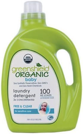 GreenShield Organic Baby Laundry Detergent, Free & Clear, 100 oz - Pack of 1
