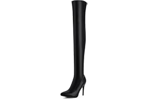 Shoe'N Tale Women Over The Knee High Stretchy Leather Thigh High Snow Boots