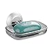 InterDesign Metro Ultra Power Lock Bathroom Shower Suction Soap Dish - Smoke/Silver