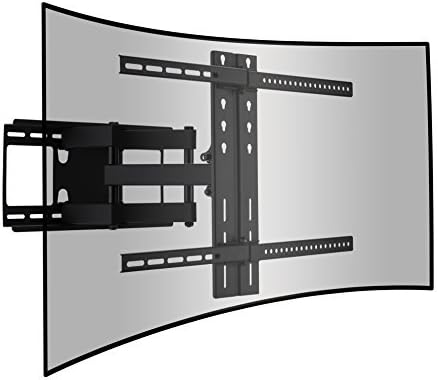 Cattail Curved and Flat TV Wall Mount Dual Articulating Arm Bracket With Full Motion Swing Out Tilt For 42-65 Inch LED LCD OLED Plasma Screen Monitor Up To 110 Lbs VESA 400x600mm, Includes HDMI Cable