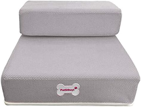 DAYSEVENTH Breathable Mesh Foldable Pet Stairs Detachable Pet Bed Stairs Dog Ramp 2 Steps Portable Puppy Doggy To Get On High Large L