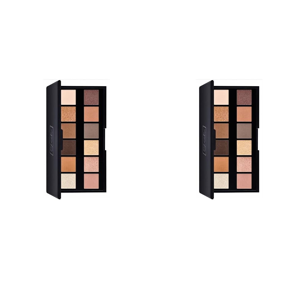 Sleek MakeUP i-Divine Eyeshadow Palette, 12 Shades in a Mix of Matte, Shimmer, Foil and Due-Chrome, Blendable and Highly Pigmented, Level Up (Pack of 2)