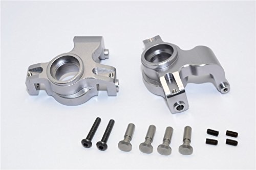 Axial Yeti XL Monster Buggy Upgrade Parts Aluminum Front Knuckle Arm - 1Pr Set Gray Silver
