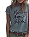 Haola Women's Summer Fashion Words Printed Tops Funny t Shirt Street Juniors Short Sleeve O Neck Tees Grey1 M