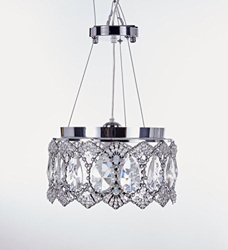 MonaLisa Gallery Crystal Chandeliers Flush Mount Ceilling Pendant Light Fixture, MG-176/X W12xH10-Silver