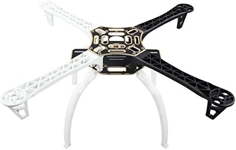 F450 Multi-Rotor Quadcopter Frame 4-Axis Airframe Frame (Black+White)+ Landing Skid Gear(White) Wheel Rack Kit Support for DJI KK MK MWC RC Quad by Weyland