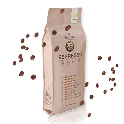 Fortezza Espresso Milano | 1kg ganze Bohnen | Speziell für Vollautomaten entwickelt | Premium-Kaffee in bester Qualität…