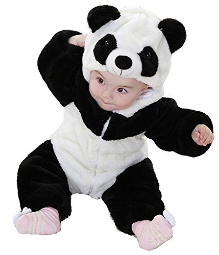 Baby Boys Girls Thicken Romper Infant Winter Flannel Panda Outfits Snowsuit